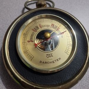 Vintage OTA Barometer with Gold and Black Accents